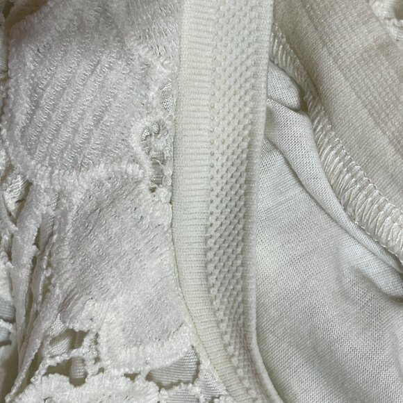 Cato Lace Overlay T-Shirt Top Cream XL Extra Large Short Sleeve - Picture 7 of 9